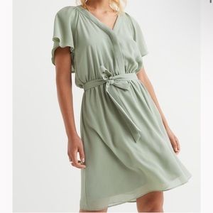 H&M Sage Green Knee Length Dress
